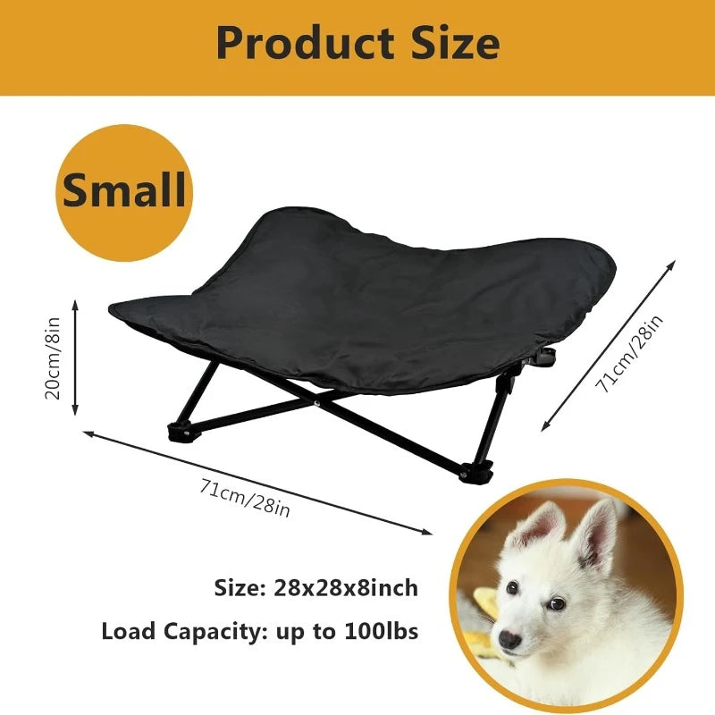 Elevated Dog Bed Portable Raised Pet Cot Indoor Folding Dog Bed with Padded Filling and Carrying Bag - Joanie B 25