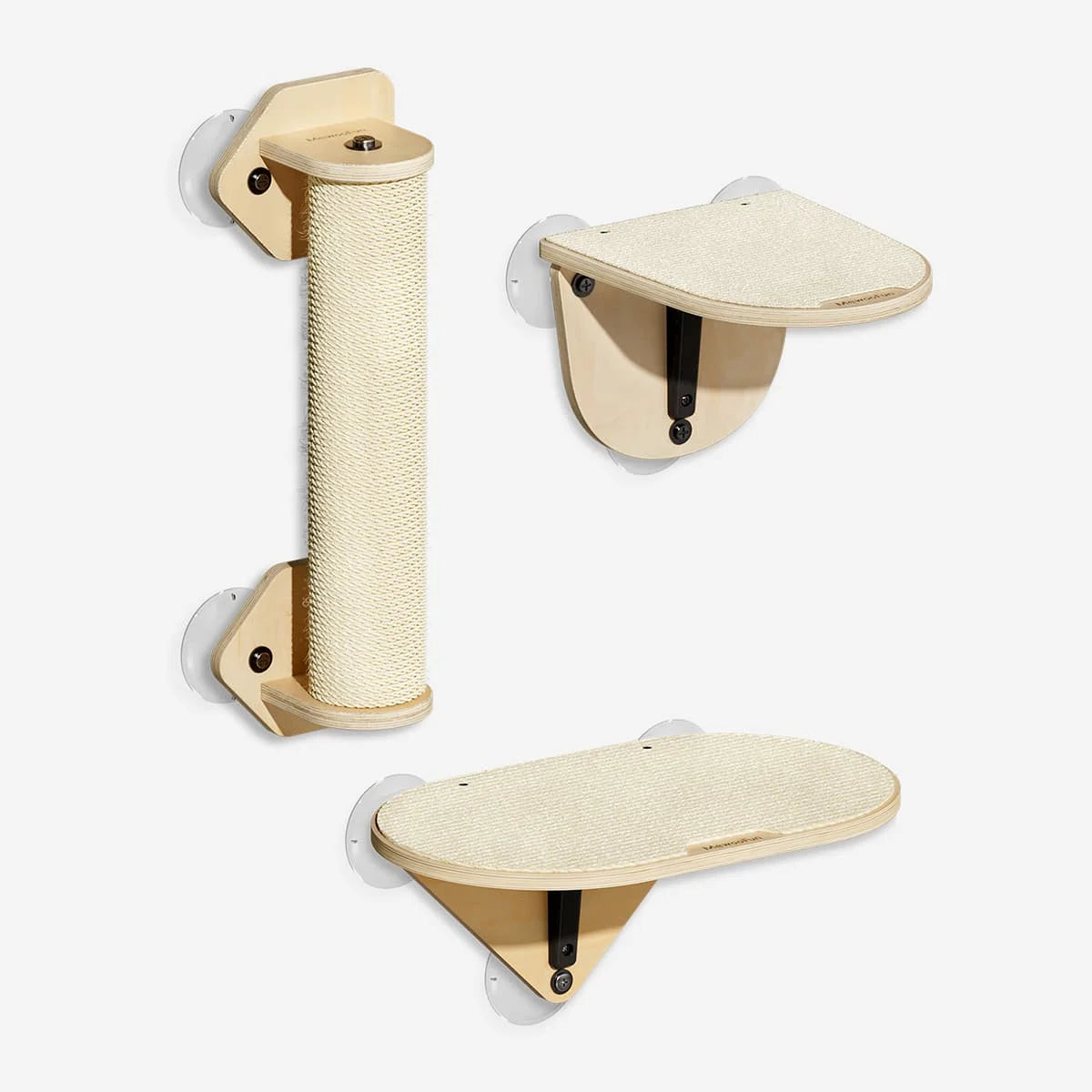 Mewoofun Cat Window Perch Hammock with Climbing Steps and Scratching Post Wooden Window Mounted Cat Bed for Indoor Cats - Joanie B 25