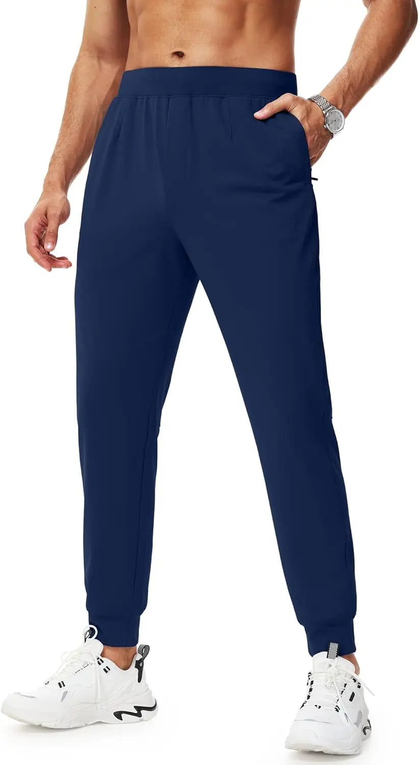 Urbest Men's Stretch Golf Pants with Zipper Pockets Slim Fit Athletic Sweatpants for Men Workout Travel Running - Joanie B 25