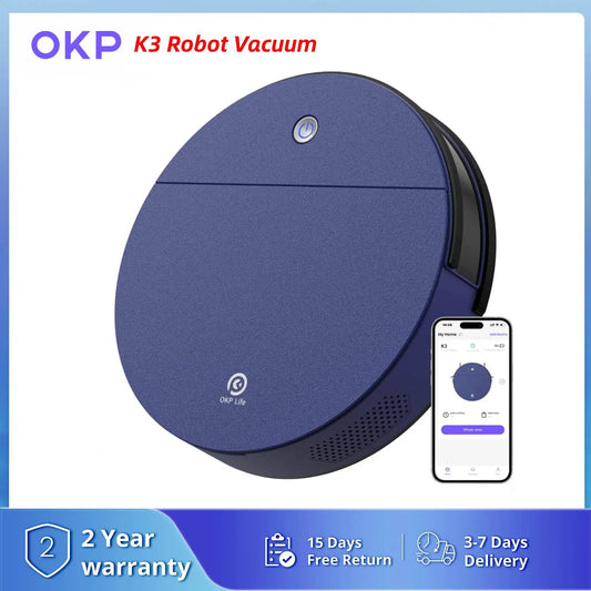 OKP K3 Robot Vacuum Cleaner 2000Pa Strong Suction 120 Minute Battery Life 5 Cleaning Modes for Hard Floor and Carpet - Joanie B 25