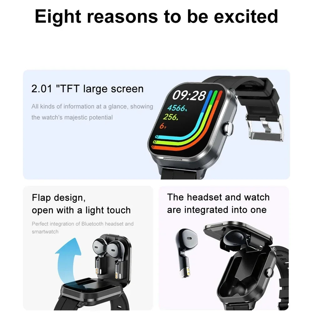 2 in 1 Smart Watch 2025 with Earbuds for Men NFC Make Calls Multi Sport Fitness Tracker for iPhone and Android - Joanie B 25