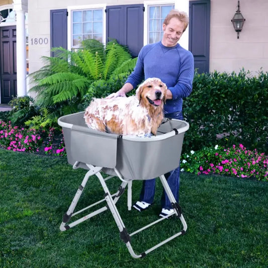 Elevated Dog Bath Tubs Foldable Adjustable Large Pets