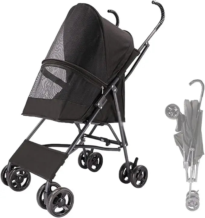 Pet Stroller for Cats Puppies and Kittens Breathable Travel Carrier Umbrella Structure for Small Dogs - Joanie B 25