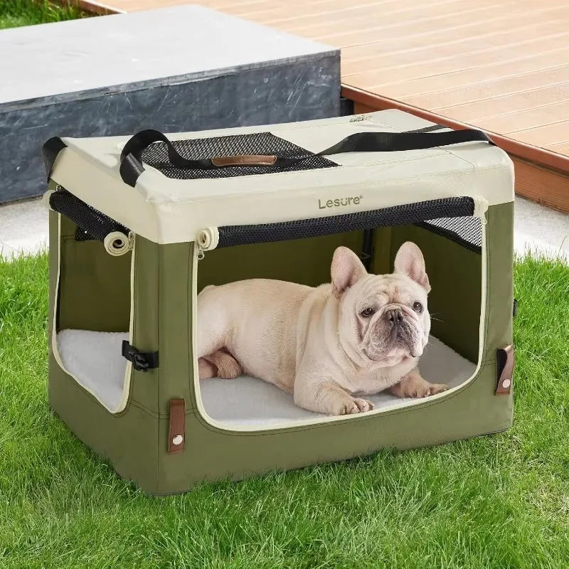 Collapsible Travel Dog Crate for Small Dogs Portable Soft Dog Crate for Outdoor and Indoor Folding Fabric Dog Kennel - Joanie B 25