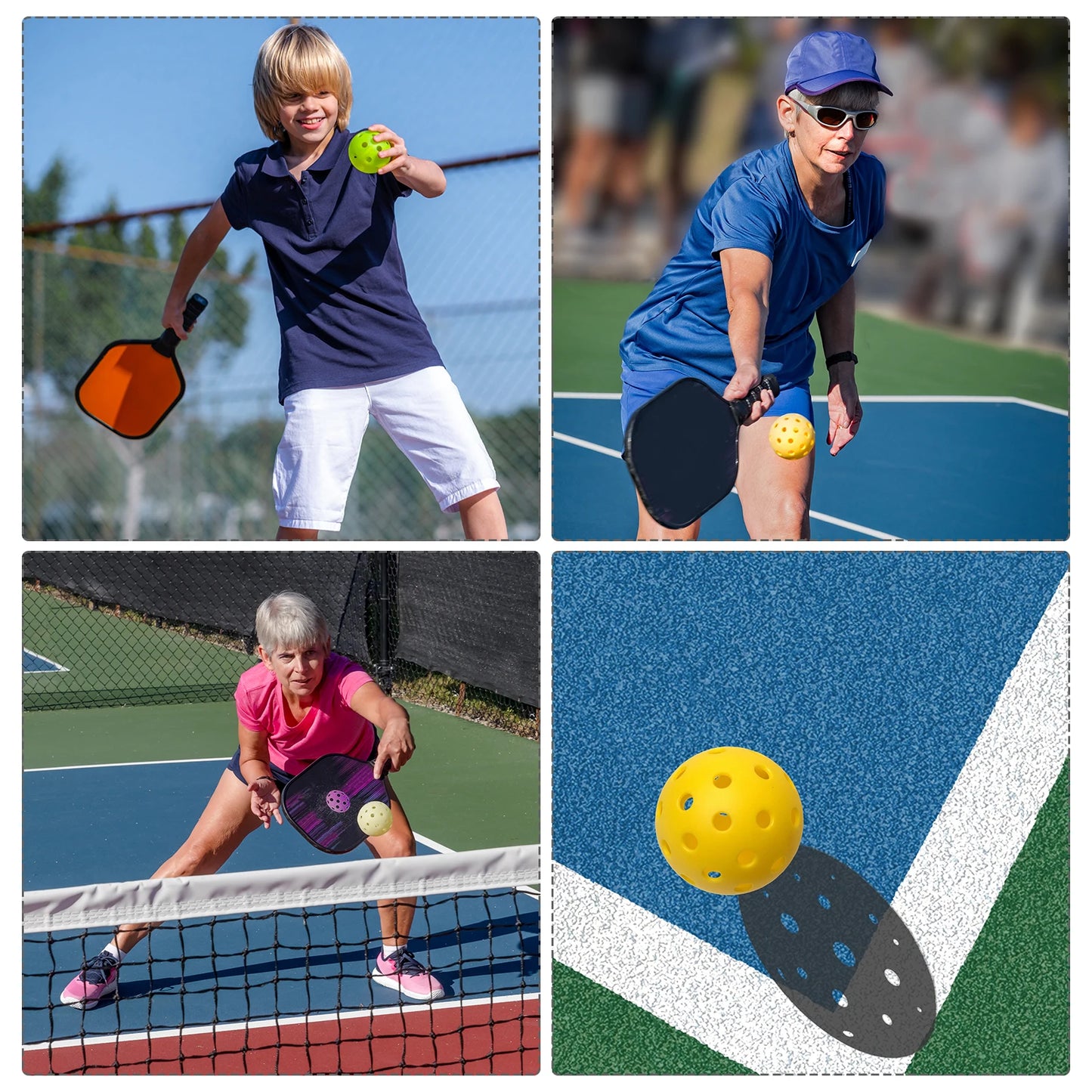 Indoor Pickleball Balls 26 Holes Pickleball 6 Pack for Amateurs Orange - Joanie B 25