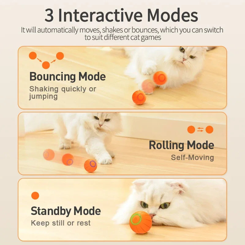 Smart Interactive Cat Toys Rechargeable Rolling Magic Ball for Pet Cats Indoor Play Kitten Toy for Cats Kitten Accessory - Joanie B 25
