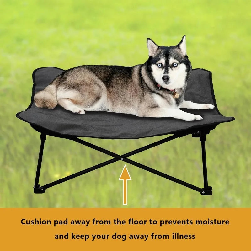 Elevated Dog Bed Portable Raised Pet Cot Indoor Folding Dog Bed with Padded Filling and Carrying Bag - Joanie B 25