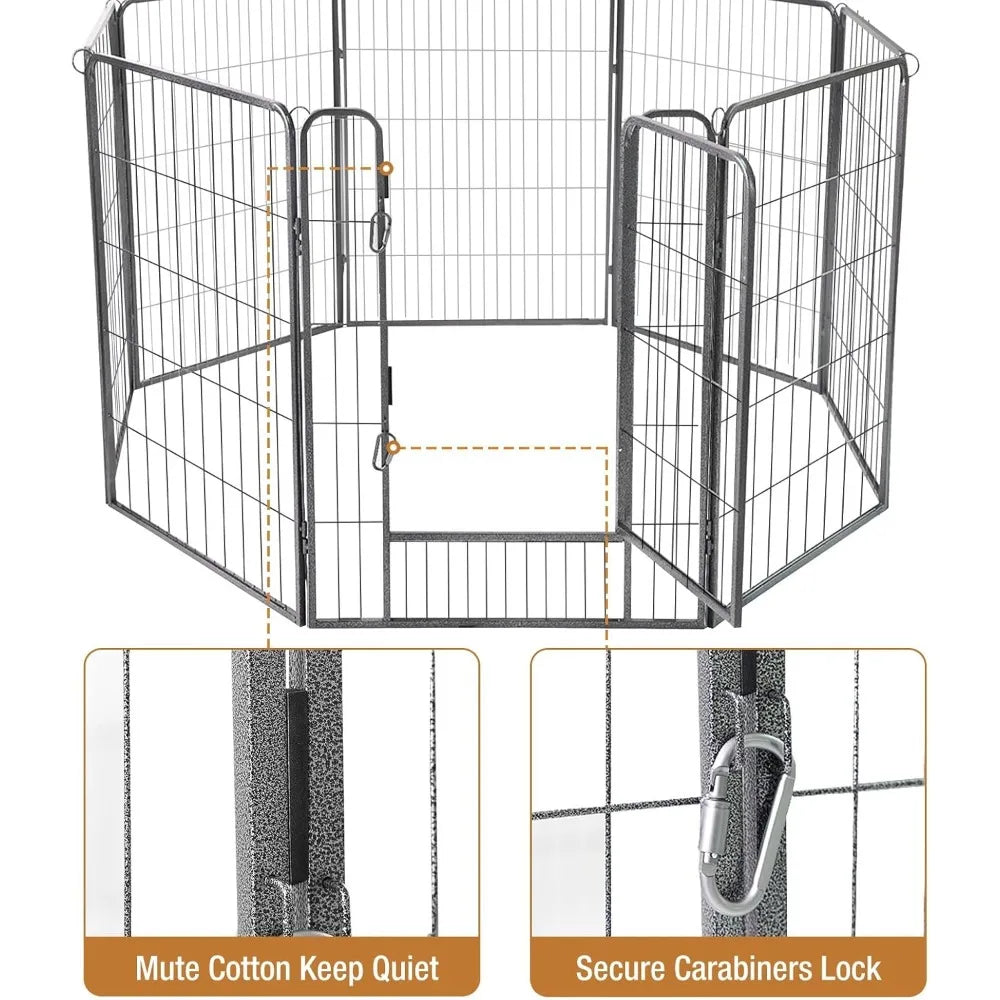 Foldable Indoor and Outdoor Dog Playpen Exercise Fence with Large Dimensions and Secure Locking - Joanie B 25