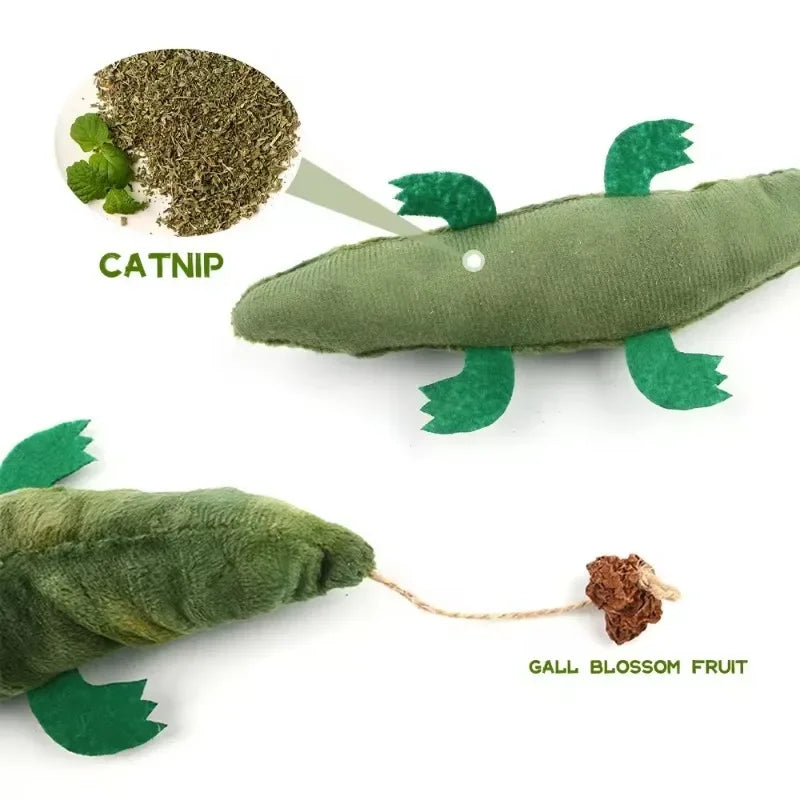 Cats Toy with Catnip Crocodile for Kittens Teeth Grinding Thumb Pillow Chewing Claws Bite Pet Accessory - Joanie B 25