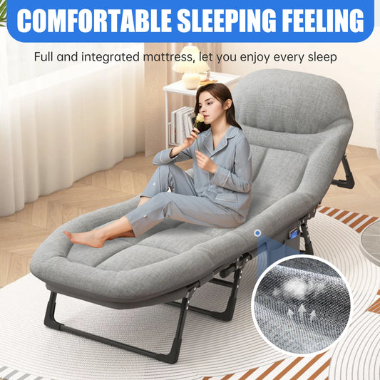 American Folding Bed Single Sofa Bed Nap Lounge Chair Essential For Courtyard Sunbathing - Joanie B 25
