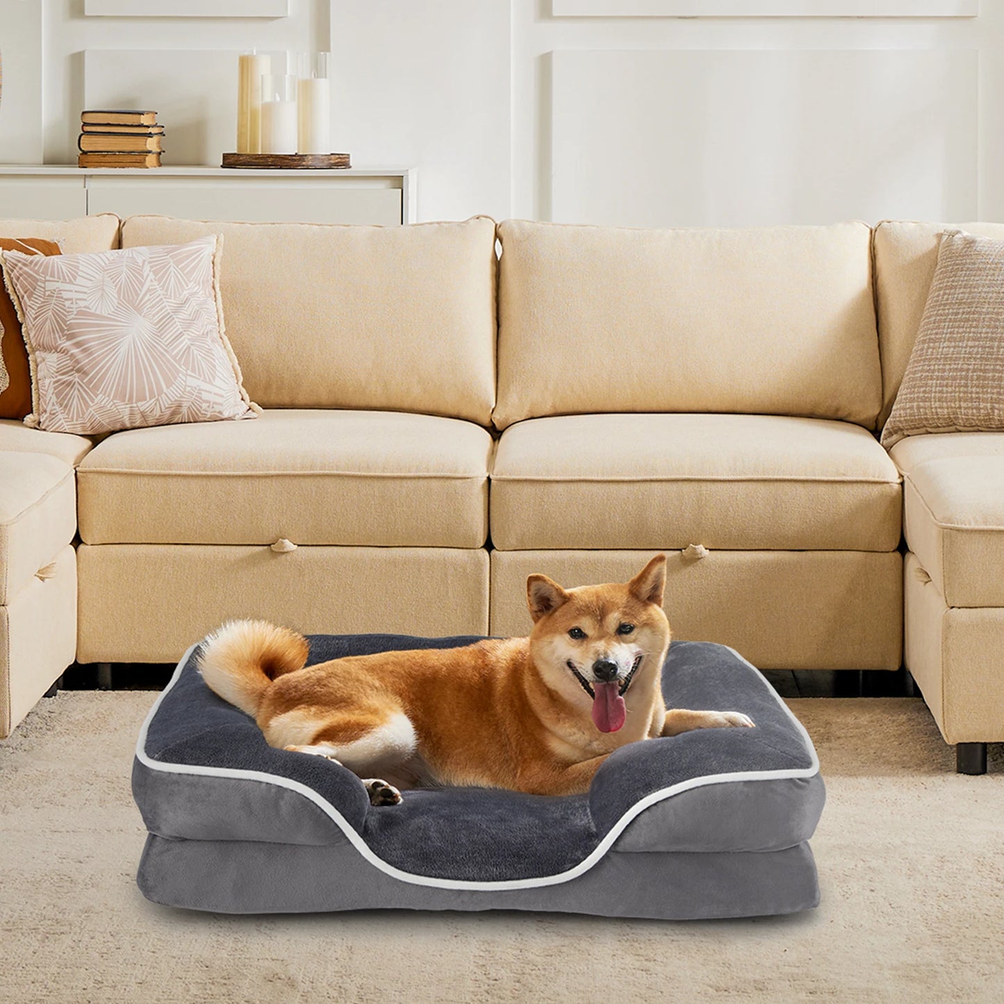 JHK Orthopedic Dog Bed Memory Foam Pet Bed for Small Dogs and Cats with Washable Removable Cover Non Slip Base Waterproof Liner - Joanie B 25