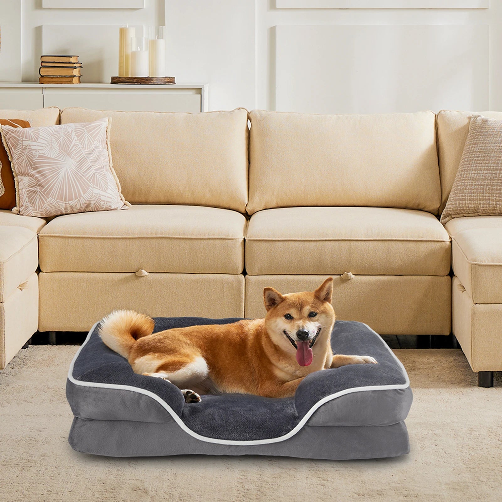 JHK Orthopedic Dog Bed Memory Foam Pet Bed for Small Dogs and Cats with Washable Removable Cover Non Slip Base Waterproof Liner - Joanie B 25