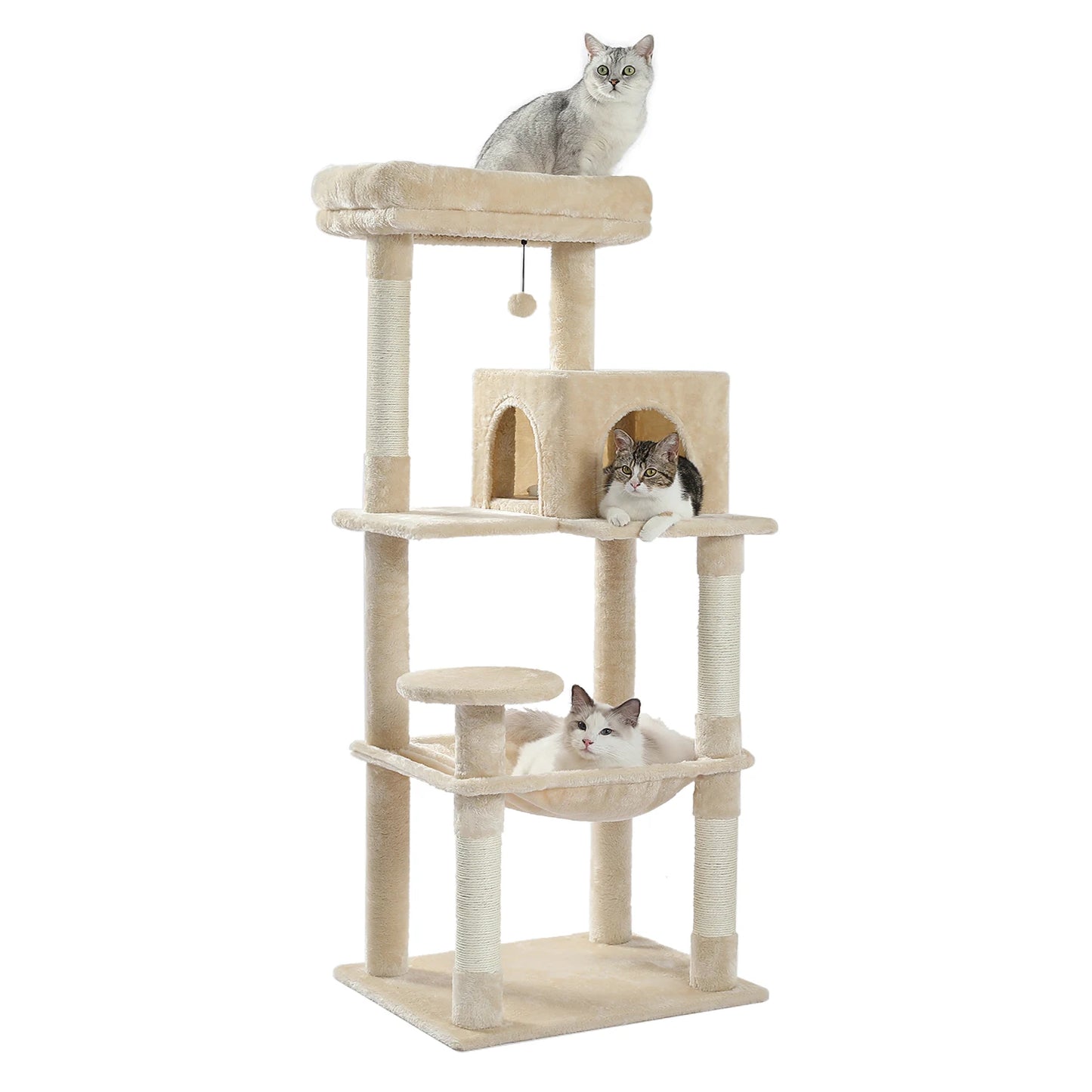 Multi Level Cat Tree with Scratching Posts Cozy Hammock Plush Cat Tower for Indoor Cat Condo Bed and Accessories - Joanie B 25