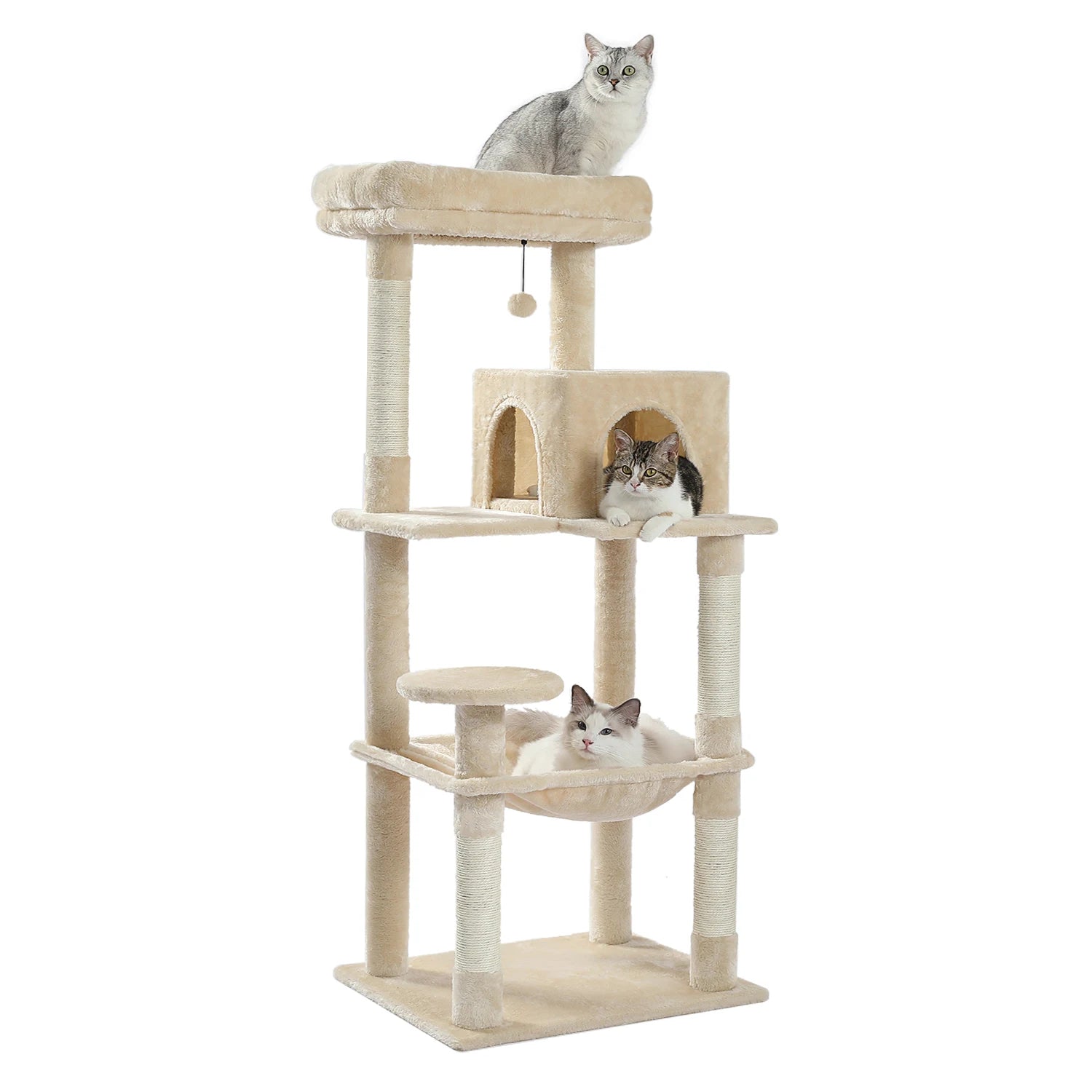 Multi Level Cat Tree with Scratching Posts Cozy Hammock Plush Cat Tower for Indoor Cat Condo Bed and Accessories - Joanie B 25