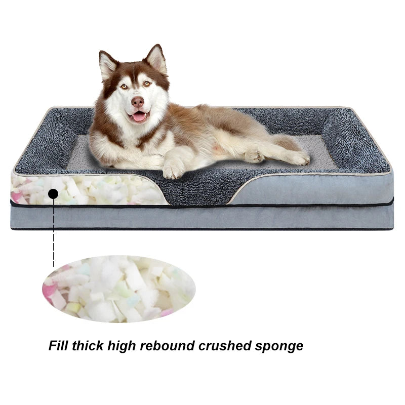 Oversized Dog Bed Removable Washable With Raised Edges