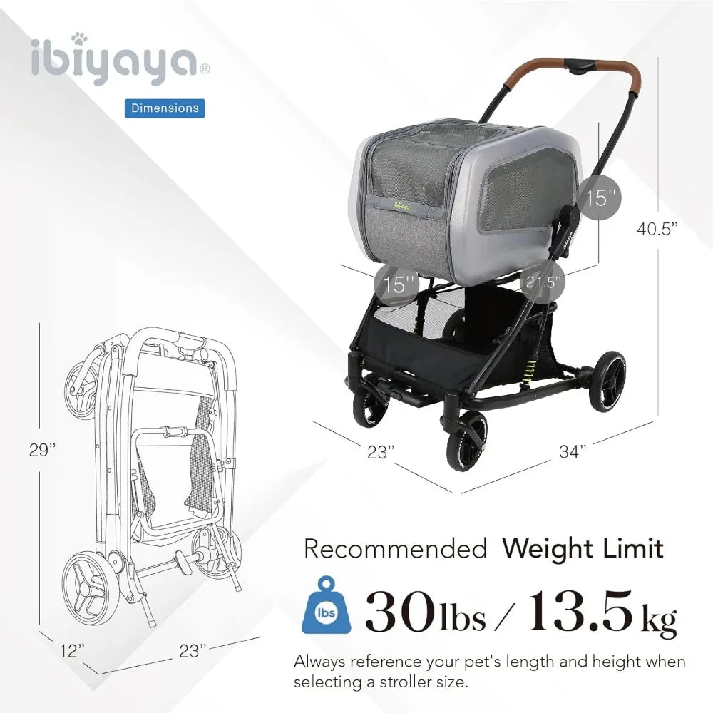 NeoRider Multi Purpose Pet Stroller With Detachable Carrier For Small Dogs Up To 26 Pounds - Joanie B 25