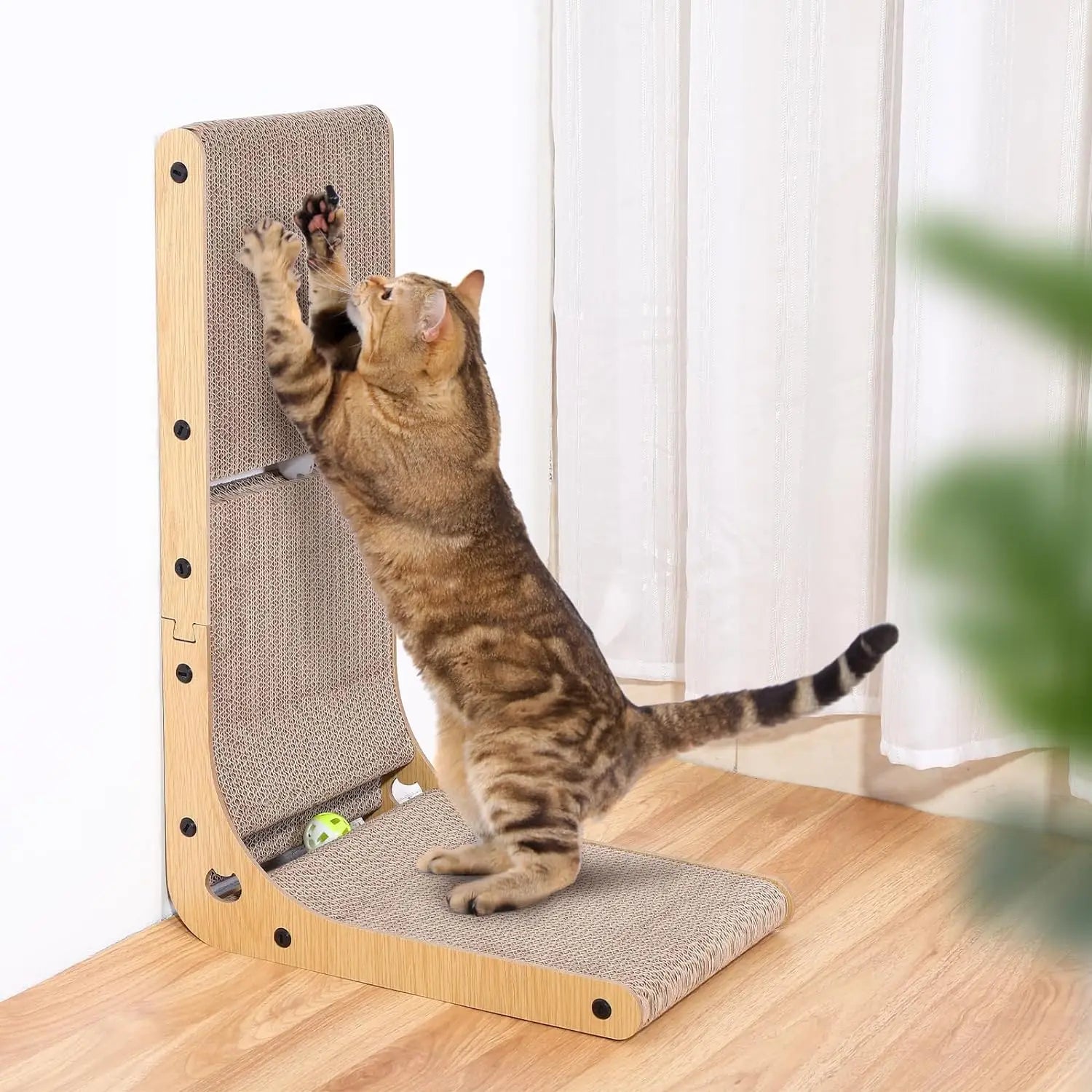 L Shape Cat Scratcher 23.6 Inch Indoor Cat Scratch Pad Protects Furniture Cardboard Cat Tree - Joanie B 25