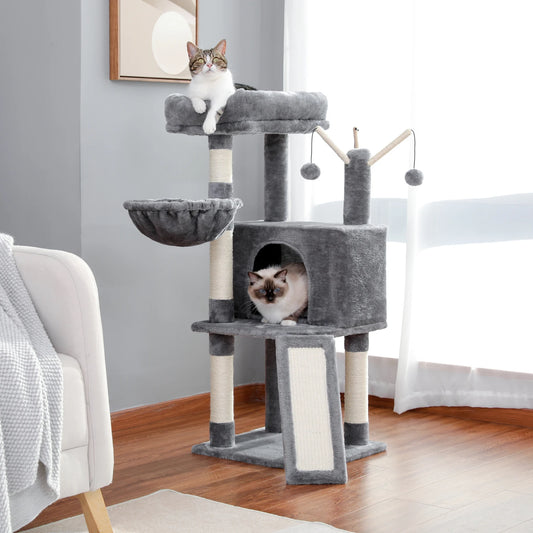 Cat Tree Tower Scratching Post Scratcher Cat House Kitten Toys with Big Conda Large High Perch Cat Hammock - Joanie B 25
