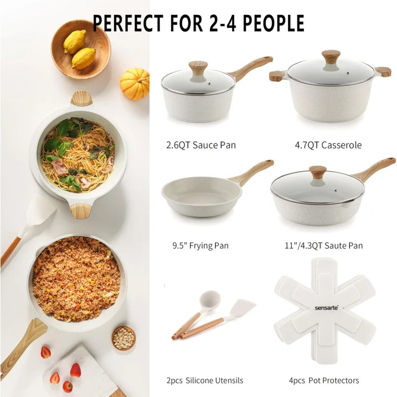 Nonstick Ceramic Cookware Set 13 Piece With Stay Cool Handles