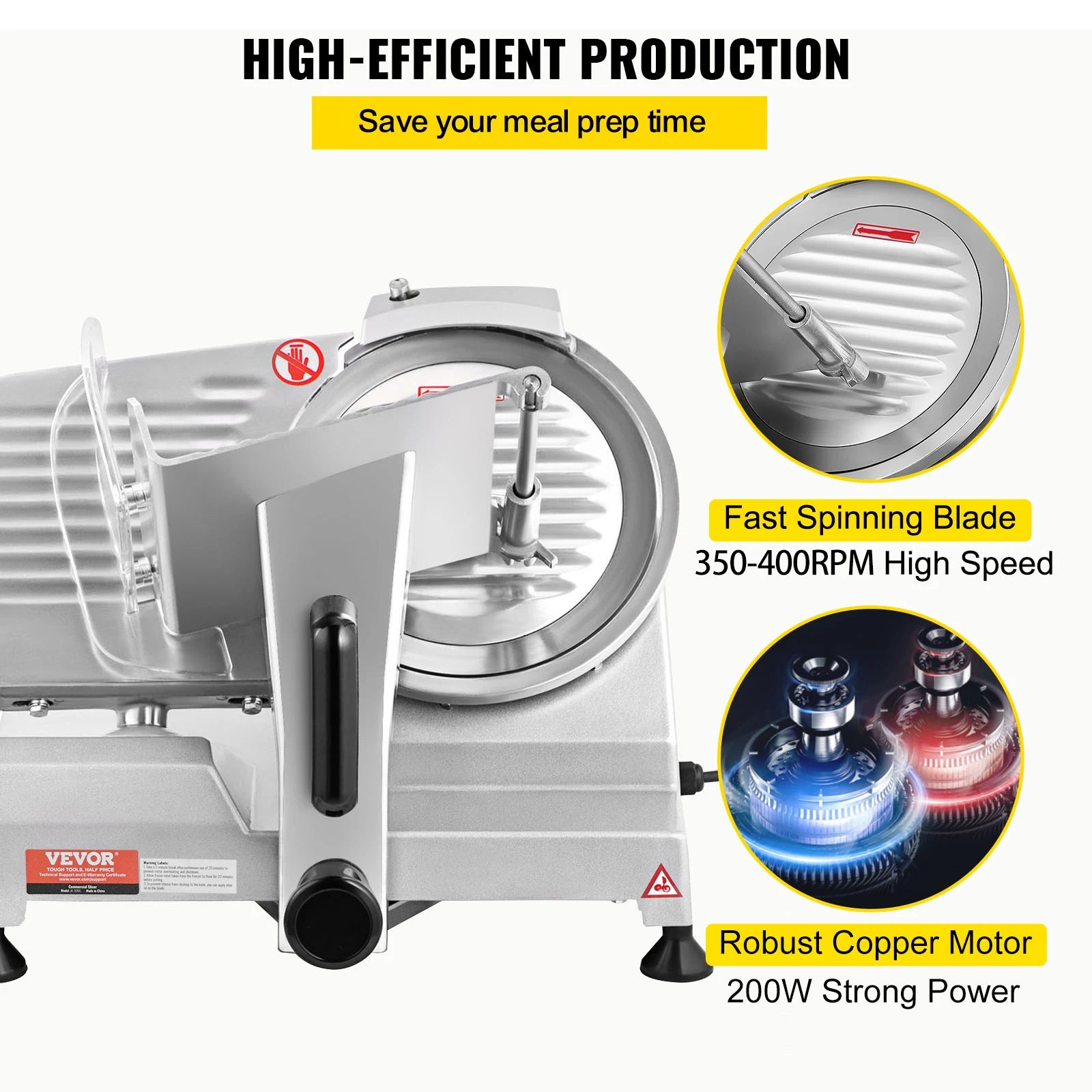 VEVOR Electric Meat Slicer 200W 240W 320W 340W Adjustable Thickness Deli Food Slicer for Home and Commercial Use - Joanie B 25
