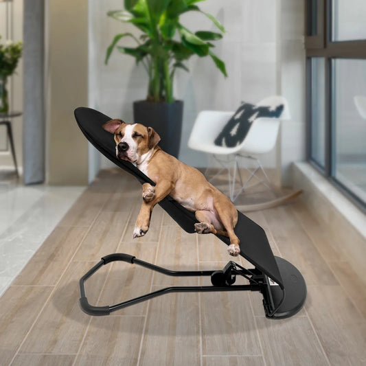 Pet Rocking Chair for Small and Medium Dogs and Cats 33lb Capacity 3 Level Height Adjustable Foldable Design with Safety Buckle - Joanie B 25