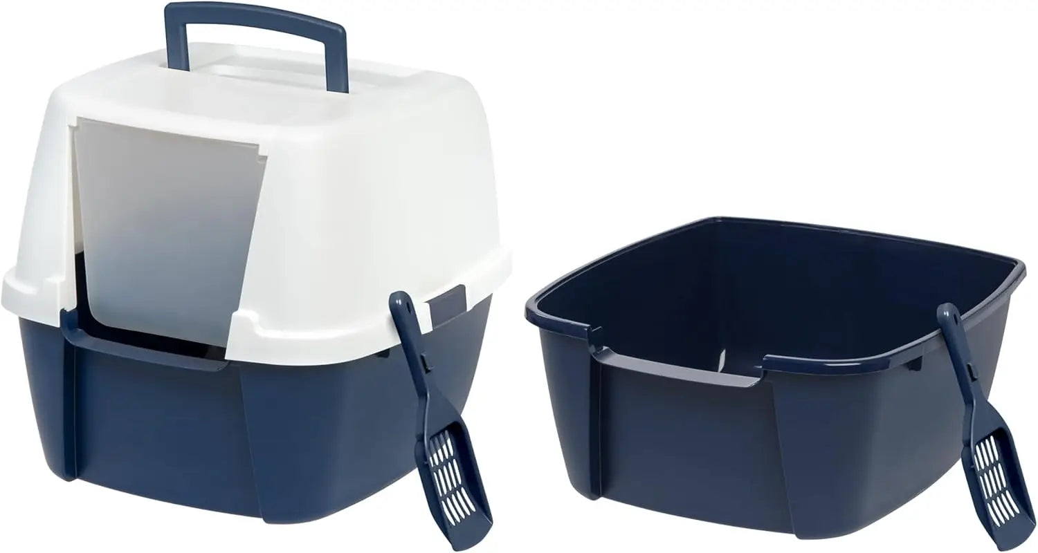 Enclosed Cat Litter Box with Front Door Flap and Scoop Covered Kitty Litter Box with Handle and Buckles - Joanie B 25