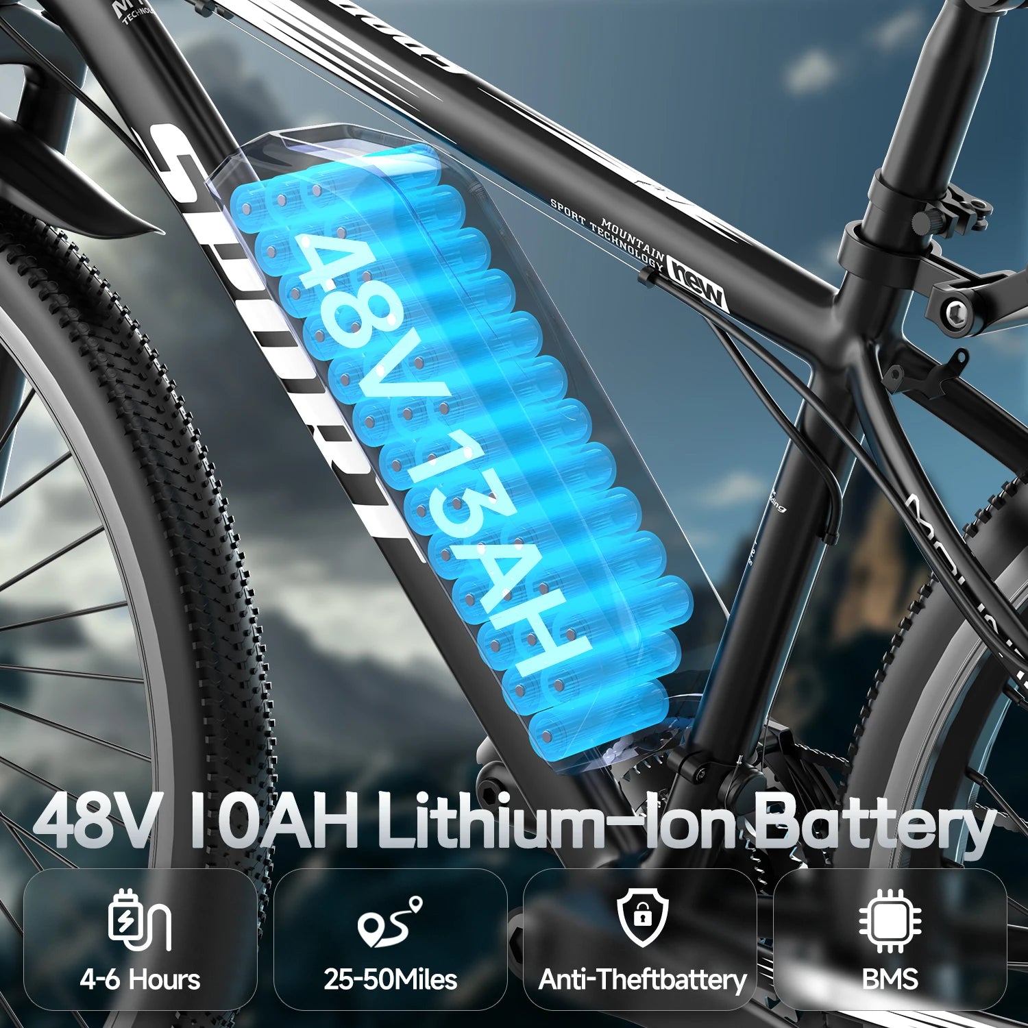 26 Inch Electric Bike for Adults 700W Peak Motor 25MPH 35 Miles Electric Mountain Bike with Removable 360Wh Battery 7 Speed and LCD Display - Joanie B 25