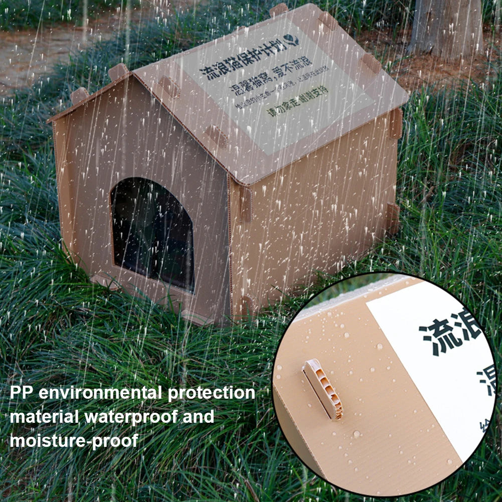 Stray Cats House Weatherproof Outside Cat House Warm Shelter Collapsible Insulated Pet House for Indoor and Outdoor Use - Joanie B 25