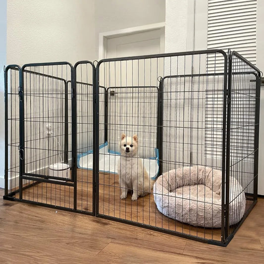 Foldable Indoor and Outdoor Dog Playpen Exercise Fence with Large Dimensions and Secure Locking - Joanie B 25