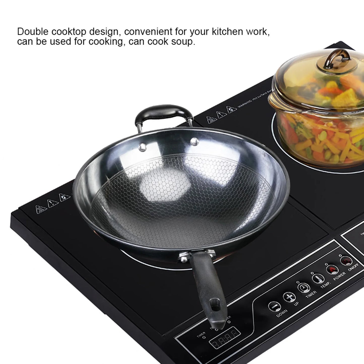2000W Home Kitchen Electric Double Induction Cooktop Touchpad Induction Cooker