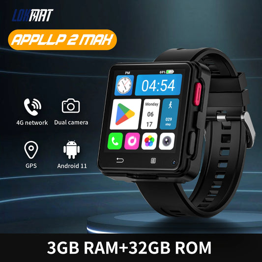 LOKMAT APPLLP 2 Max Dual Camera Android 11 Smart Watch with 4G WiFi Video Calls and Mini Phone - Joanie B 25