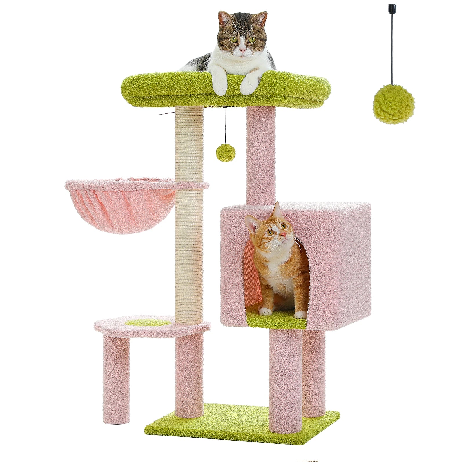 Luxury Cat Tree for Indoor Multi-Level Cat Tower with Condo Hammock Padded Perch and Scratching Post - Joanie B 25