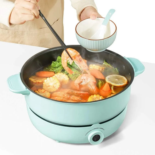 Hot Pot Electric Induction Cooker Non Stick Electric Skillet Shabu Shabu Pot 5.3 QT with Toughened Glass Lid - Joanie B 25