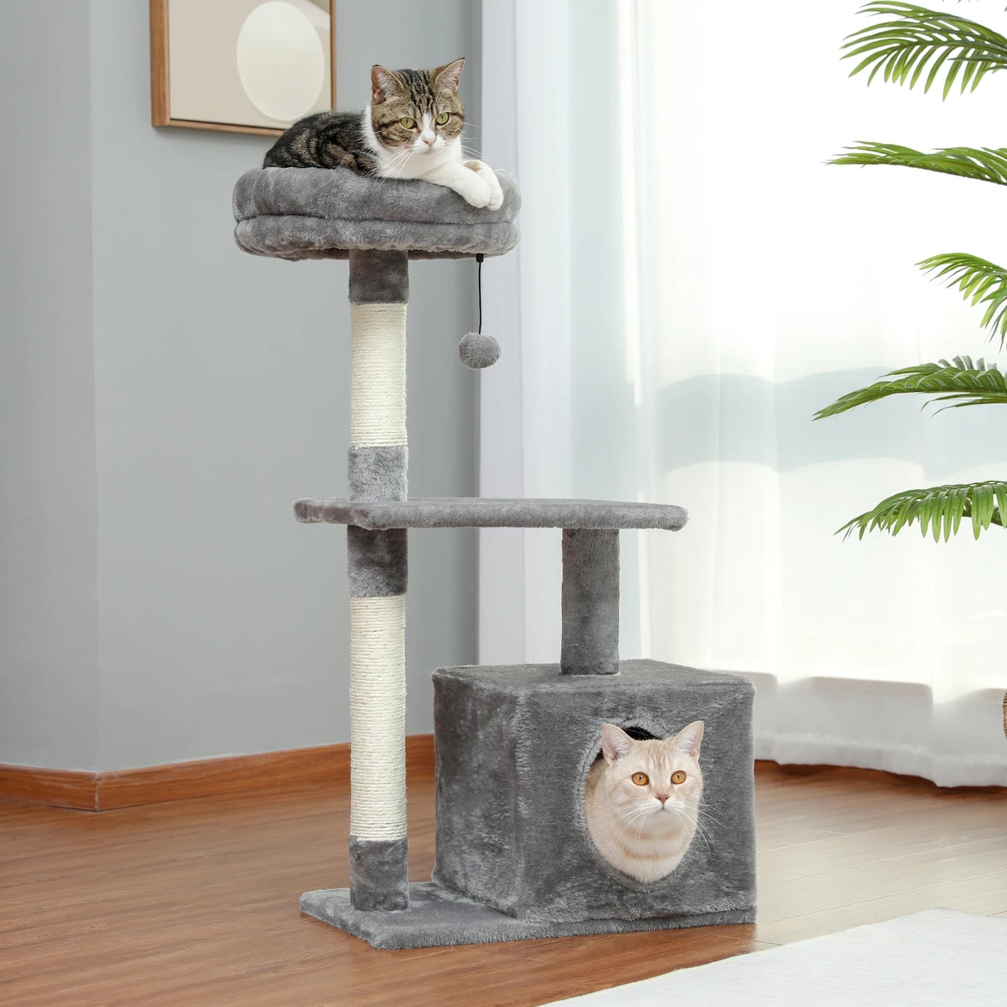 Small Cat Tree with Sisal Scratching Posts Top Perch Cozy Condo and Cat Tower for Indoor Cats Cat Accessories and Scraper - Joanie B 25