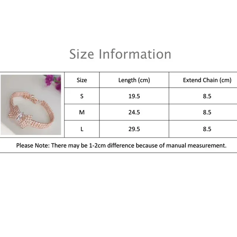 Adjustable Pet Necklace Diamond Zircon Bone Pendant Collar