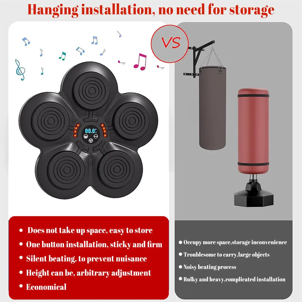 Intelligent Music Boxing Machine Electronic Boxing Training Wall Target Boxing Trainer Indoor Gym Home Punching Equipment