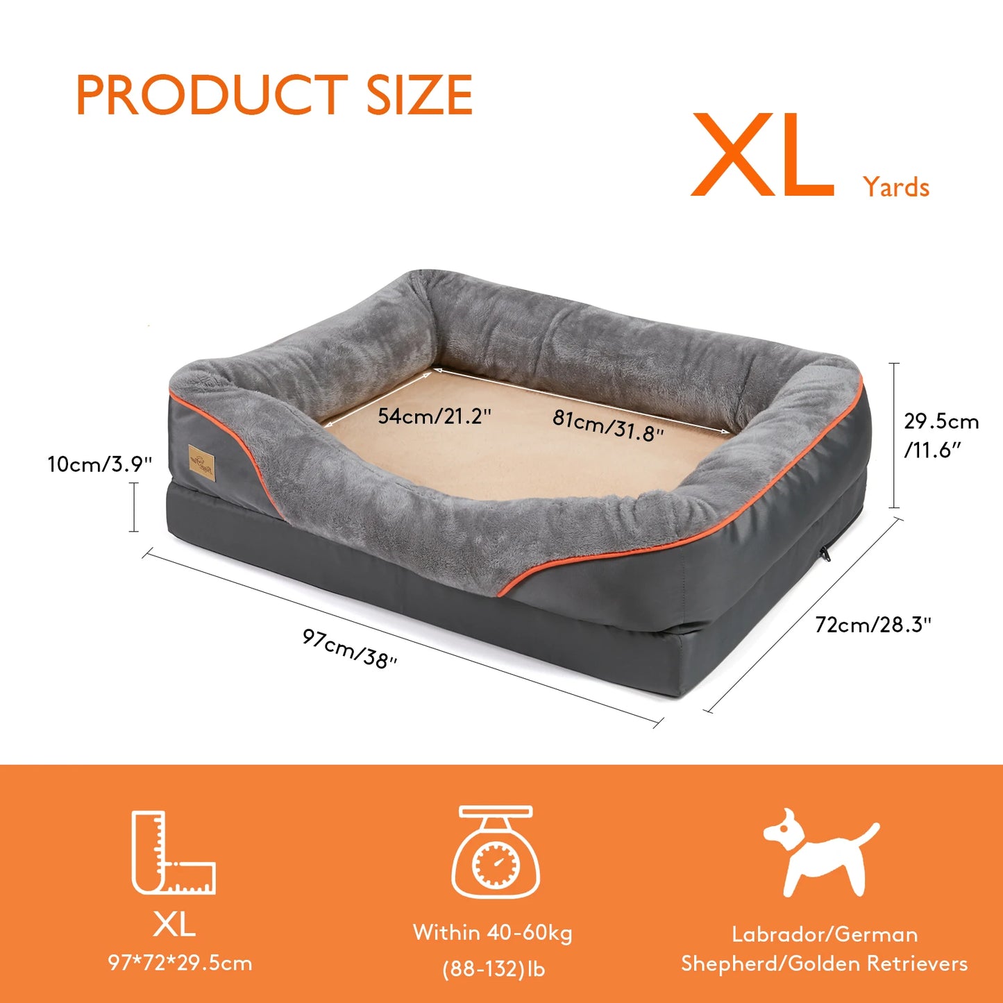 Large Dog Bed Soft Comfortable Anti Allergy Warm Fleece Removable Washable Cover Waterproof Pet Bed - Joanie B 25