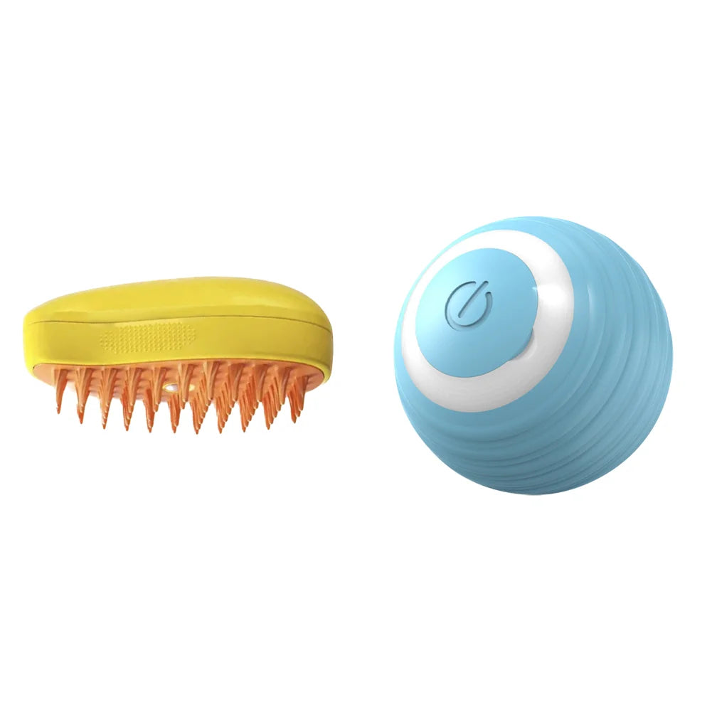 Electric Pet Grooming Brush with Spray and USB Charging for Cats and Dogs Soft Silicone Hair Removal Comb 3 in 1 Bath and Shedding Tool - Joanie B 25