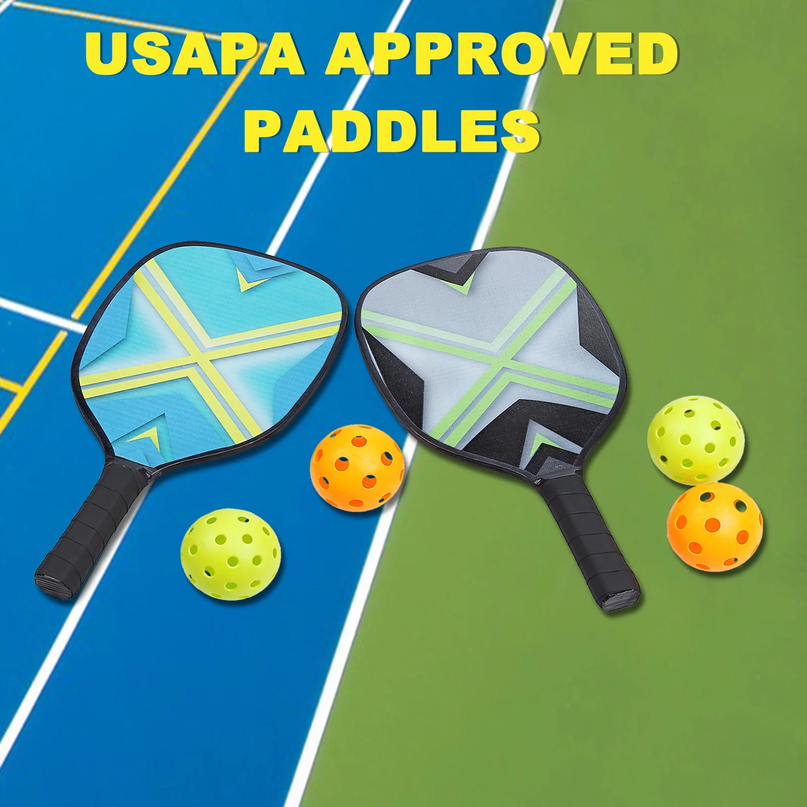 Pickleball Paddles Set with Four Premium Wood Rackets Four Balls Four Cooling Towels and Carry Bag for Men Women - Joanie B 25