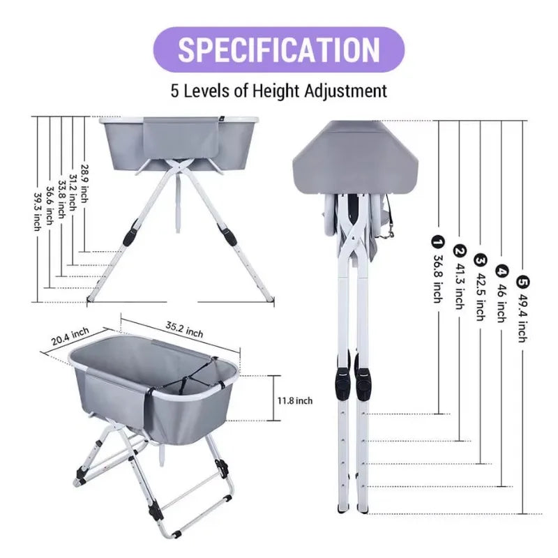 Elevated Dog Bath Tubs Foldable Adjustable Large Pets