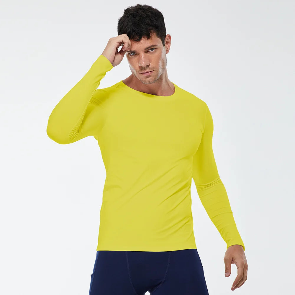 Men Compression Running T Shirt Quick Dry Gym Training Top