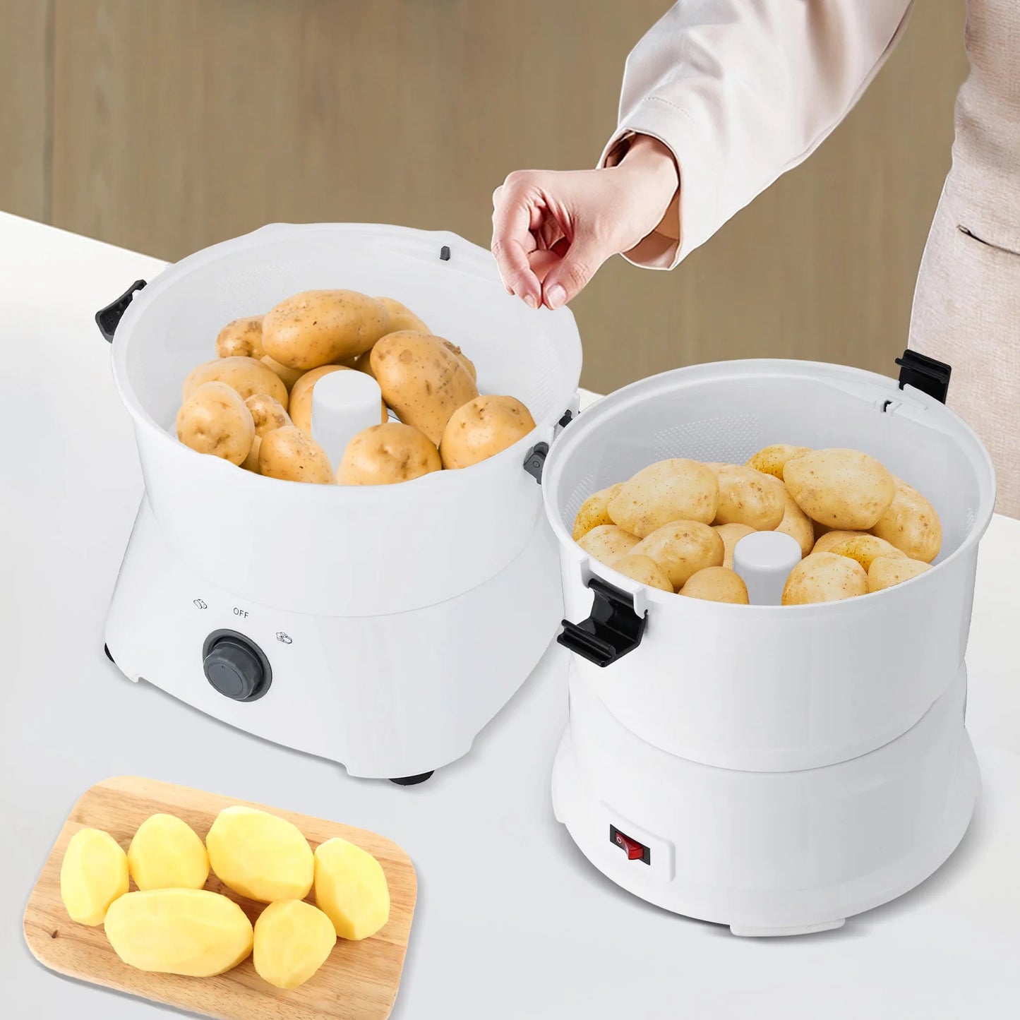 85W Electric Potato Peeler One Button Auto Spinner For Kitchens And Restaurants