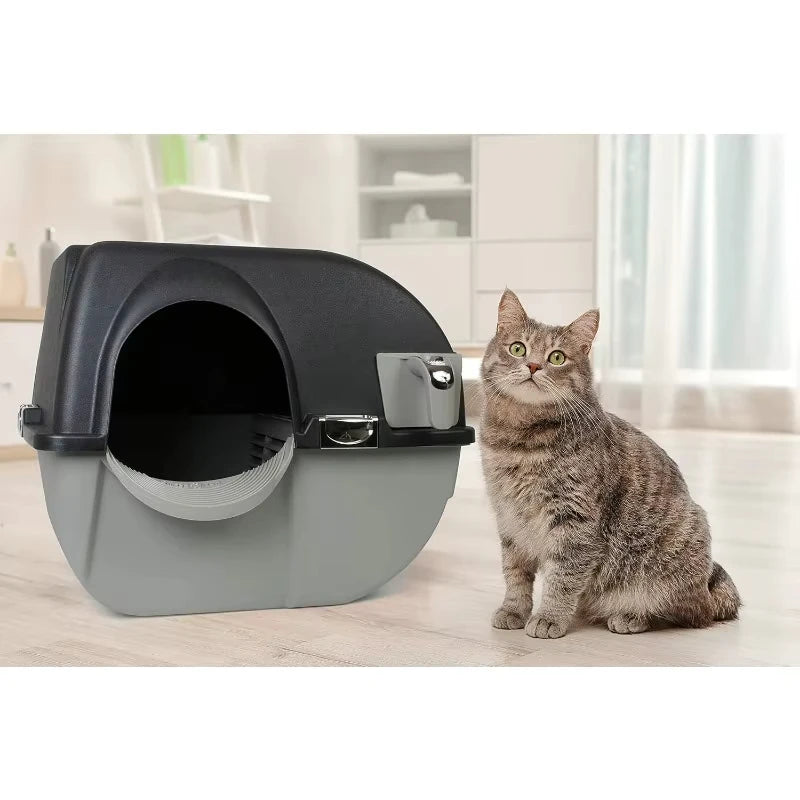 Elite Self Cleaning Roll 'n Clean Litter Box Midnight Black Large EL-RA20-1 - Joanie B 25