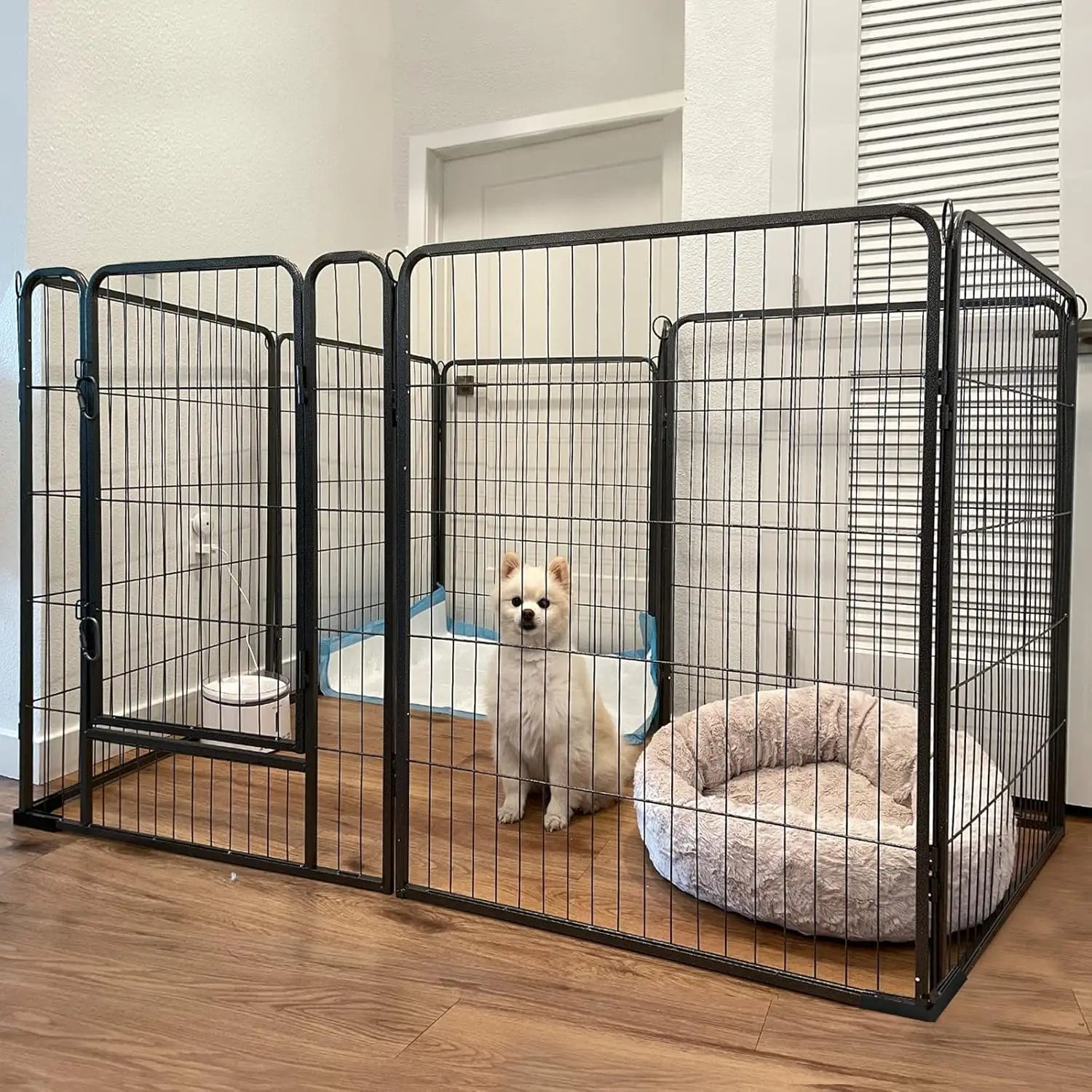 Foldable Indoor and Outdoor Dog Playpen Exercise Fence with Large Dimensions and Secure Locking - Joanie B 25