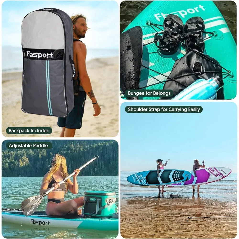 11 Foot Premium Stand Up Paddle Board for Yoga and Water Sports with SUP Accessories and Carry Bag Wide Stance Non Slip Deck and Surf Control - Joanie B 25