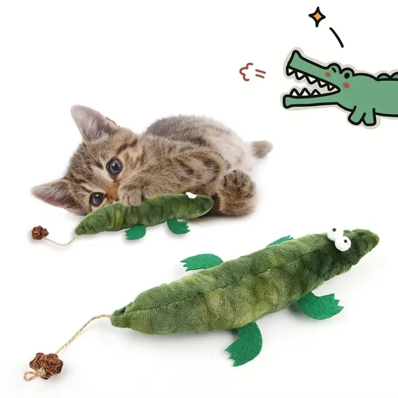 Cats Toy with Catnip Crocodile for Kittens Teeth Grinding Thumb Pillow Chewing Claws Bite Pet Accessory - Joanie B 25