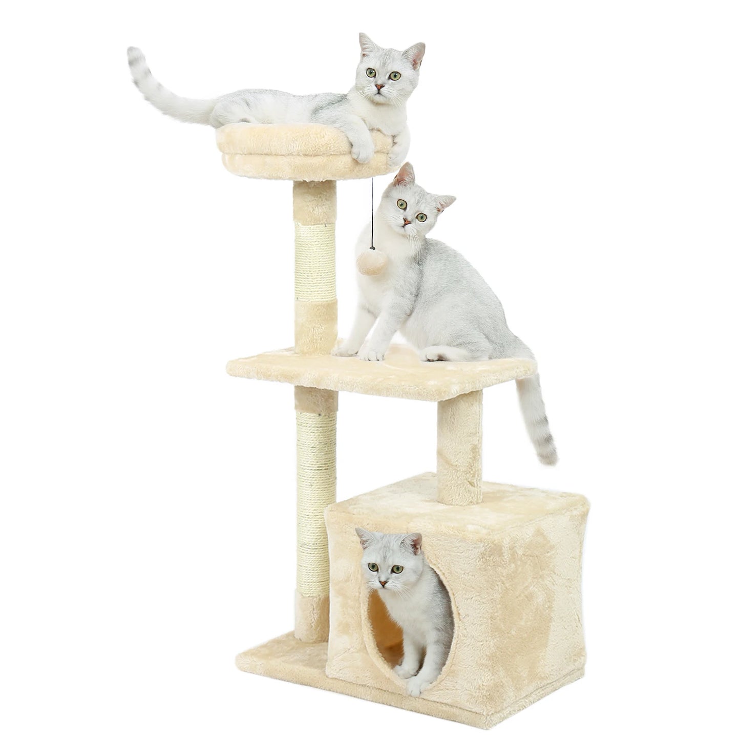 Small Cat Tree with Sisal Scratching Posts Top Perch Cozy Condo and Cat Tower for Indoor Cats Cat Accessories and Scraper - Joanie B 25