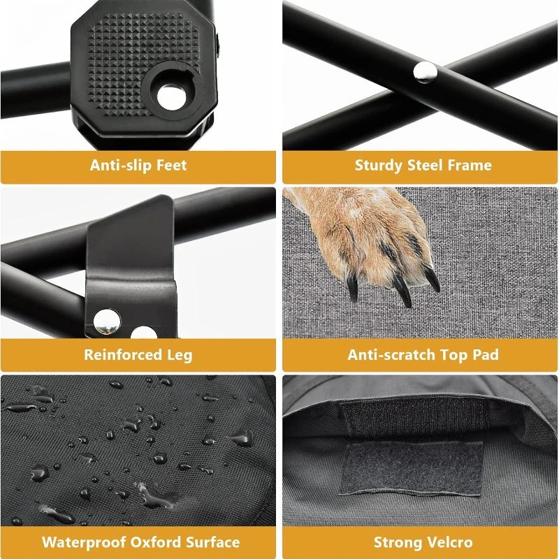 Elevated Dog Bed Portable Raised Pet Cot Indoor Folding Dog Bed with Padded Filling and Carrying Bag - Joanie B 25