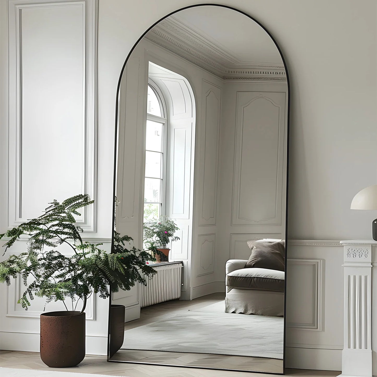 Arch Floor Mirror, 76"x34" Full Length Mirror - Freestanding Full Body Mirror with Stand for Bedroom or Living Room