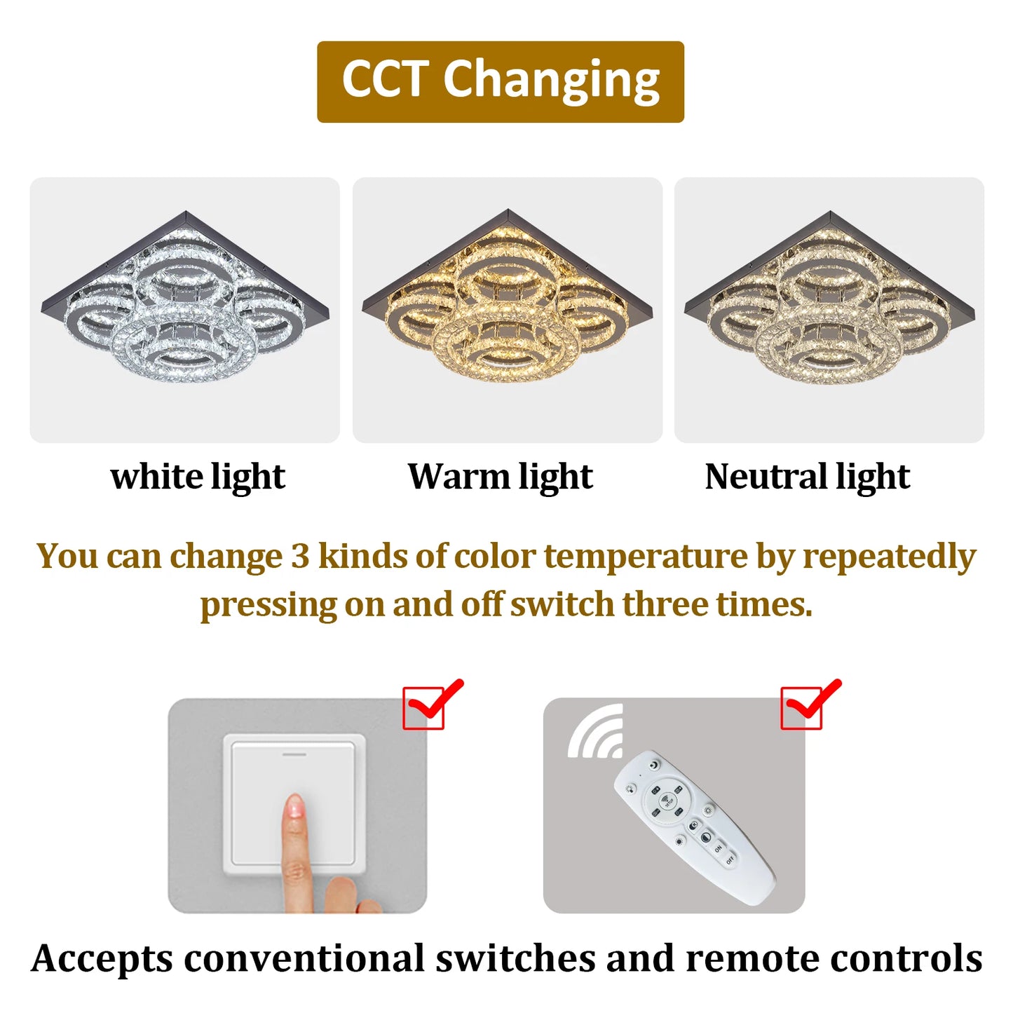 Modern Ceiling Lamp Crystal Led Chandelier Bedroom Living Dining Room Decor Fixture Pendant Light Home Appliance Lustre Dimmable